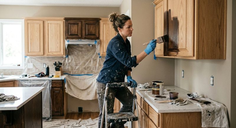 Kitchen Cabinet Staining in Carmel, IN