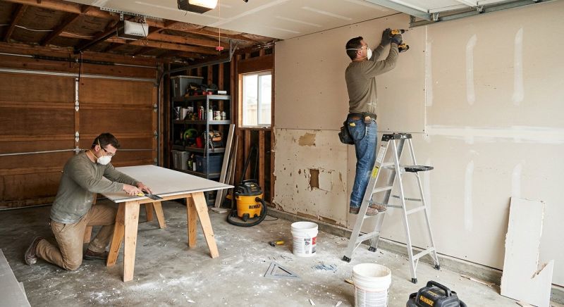 Garage Drywall Replacement in Overland Park, KS